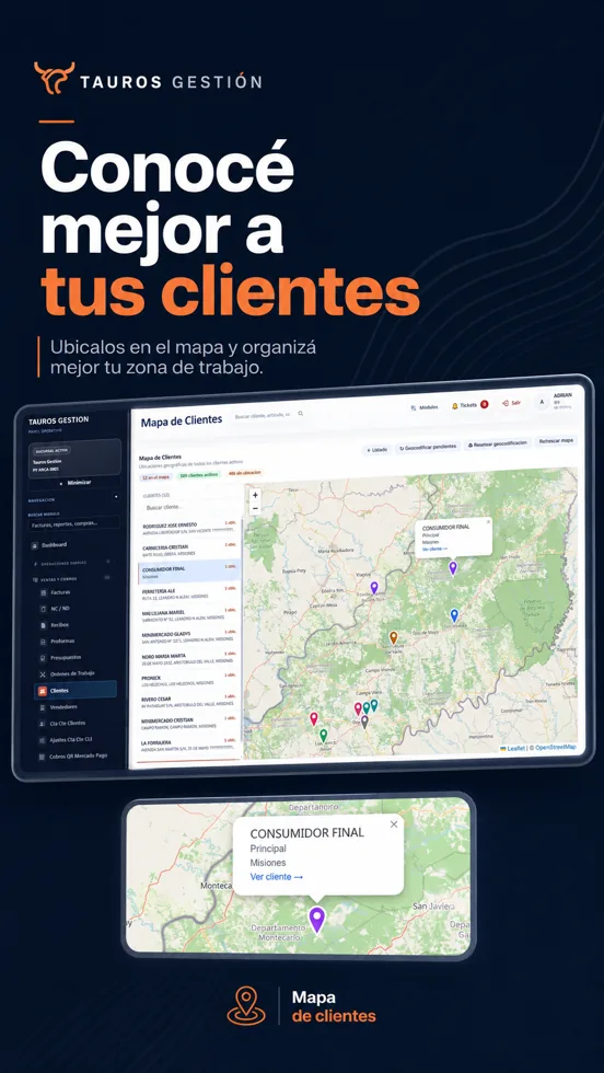 Mapa de clientes